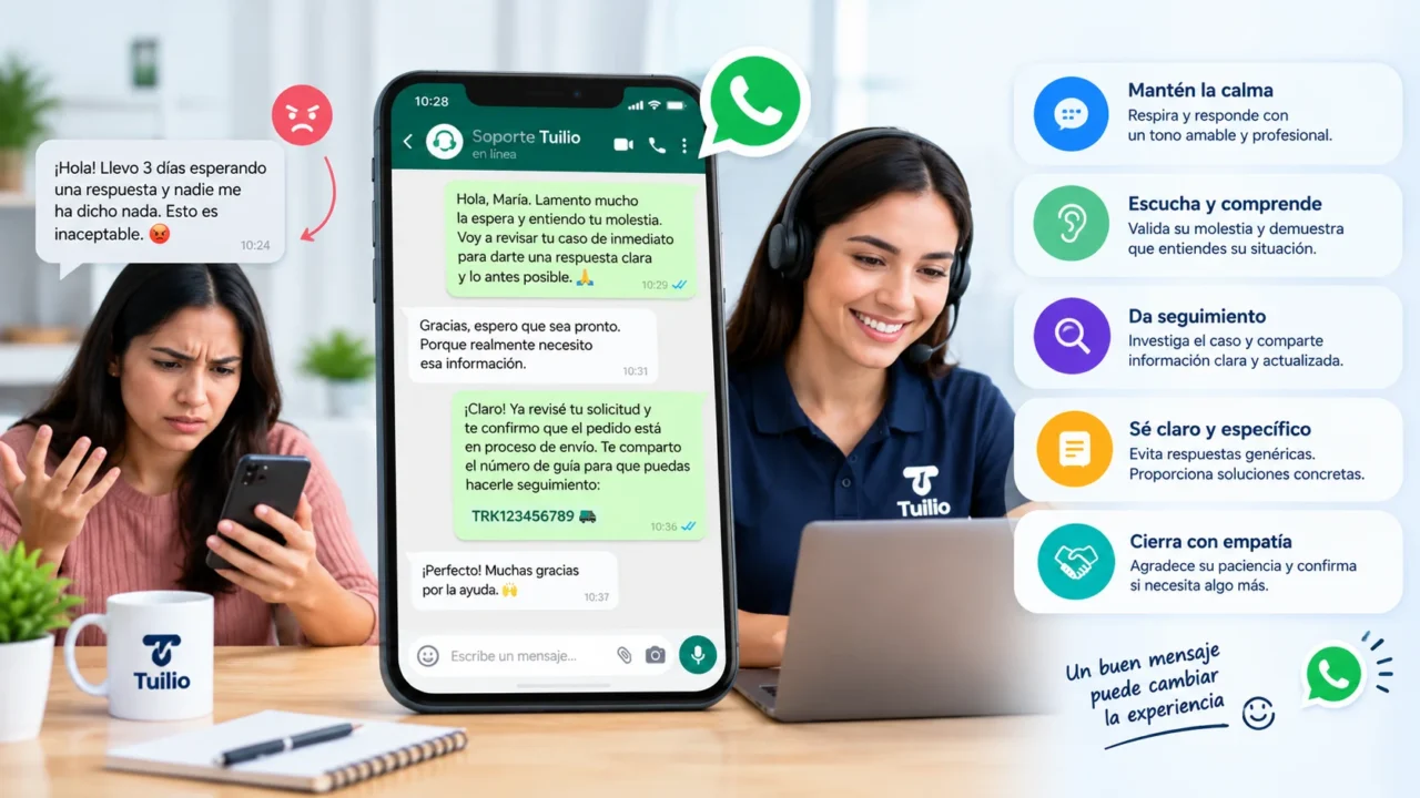Atender cliente molesto whatsapp